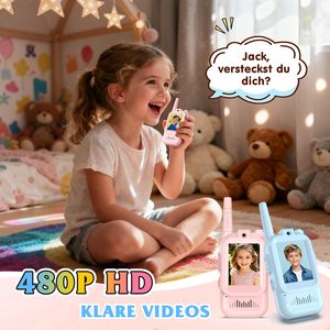 Walkie Talkie de Juguete para Niños, Paquete de 2, Video <span class=keywords><strong>en</strong></span> Tiempo Real de 500M y <span class=keywords><strong>Chat</strong></span> de Voz, Cambiador de Voz, Juguete Electrónico para Navidad, Cumpleaños, Regalo para Niños - Product Image 3