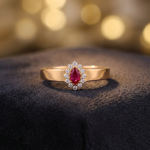 18K Solid Gold Geometric Shape <b>Ring</b> for <b>Girls</b> Classic American Diamond Gemstone Wedding Party Engagement Anniversary Gift - Product Image 6