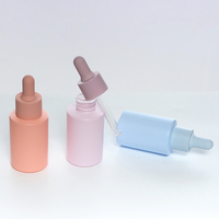 Flacon compte-gouttes en verre de 20ml, quantité minimale de commande, couleurs Macaron, huile essentielle mate, sérum, Lotion pour cheveux, huile ronde, emballage de soins cosmétiques