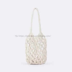 รองเท้าสานตาข่ายถักโครเชต์สีพื้นแบบเรียบง่าย สไตล์ชายหาดและเมือง สำหรับฤดูใบไม้ผลิและฤดูร้อน รุ่นสายรัดคู่เล็ก  แบบตาข่ายโปร่ง  ทำจากผ้าฝ้าย  ยี่ห้อ Tanjing - Product Image 6