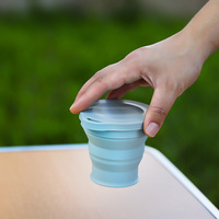 A3601 MORNING DREAM Taza de Agua Plegable Portátil de Porcelana Fina de 180ml con Diseño Moderno de Dibujos Animados, Ecológica, Tazas de Té Retráctiles con Platillos