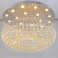 Lustre en cristal K9 de luxe en acier, LED, moderne et contemporain, pour mariage et salon, vente en gros
