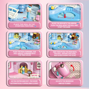 Ensemble de jeu d'imitation pour enfants en plastique ABS, Château de rêve de princesse avec lumières musicales et contrôle magnétique, pour l'éveil éducatif et l'interaction parent-enfant - Product Image 5