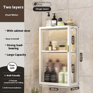 Étagère murale multi-niveaux en métal pour salle de bain, lavabo et rangement cosmétique avec outils de nettoyage, armoire gain de place - Product Image 6