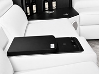 Ensemble de canapés inclinables en cuir véritable de luxe, grand format, confortables, avec LED et porte-gobelets, pour salon et cinéma privé