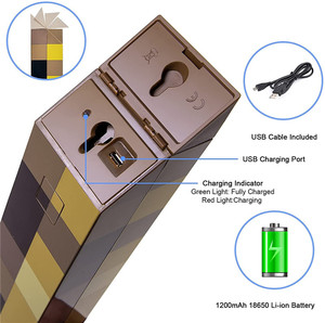 ไฟฉายหินสีน้ำตาลแบบชาร์จ USB ขนาด 11.5 นิ้ว สำหรับตกแต่งห้องนั่งเล่น งานปาร์ตี้ที่บ้าน ของขวัญวันเกิด - Product Image 5