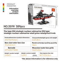 Bloques de Construcción Educativos de Plástico ABS, Partículas Pequeñas, Compatibles con el Submarino Nuclear Estratégico del Océano, Guerra Mundial