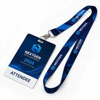 Cordon de cou en polyester personnalisé OEM/ODM avec logo imprimé par transfert thermique, porte-badge rétractable en PVC pour cartes d'identité, idéal pour les expositions