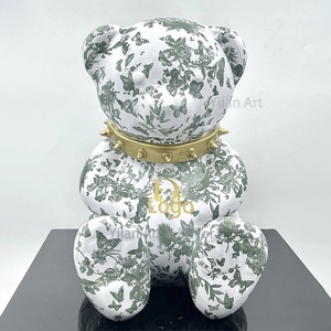 Scultura Personalizzata di Orsacchiotto <span class=keywords><strong>Colorato</strong></span> Disegnato a Mano, Statua Souvenir in Fibra di Vetro con Elettroplaccatura Cromata - Product Image 5