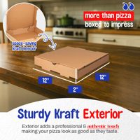 Boîtes à pizza jetables écologiques biodégradables sur mesure avec gaufrage en papier kraft, carton pliable pour l'emballage alimentaire