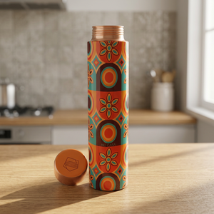 Bohemian Pattern <b>Metal</b> <b>Water</b> <b>Bottle</b> With Lids Portable Travel Drinkware - Product Image 2