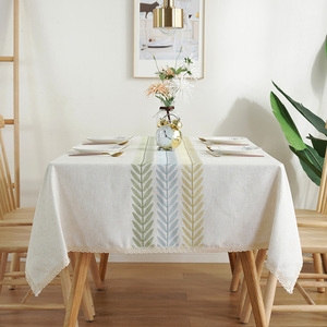 <span class=keywords><strong>Nappe</strong></span> de broderie de luxe feuille <span class=keywords><strong>poids</strong></span> coton lin couverture de <span class=keywords><strong>nappe</strong></span> imperméable pour la cuisine - Product Image 4