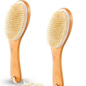 Épurateur <span class=keywords><strong>de</strong></span> bain <span class=keywords><strong>de</strong></span> brosse <span class=keywords><strong>de</strong></span> corps en bambou doux à long manche avec poils <span class=keywords><strong>de</strong></span> sanglier doux et éponge maille <span class=keywords><strong>douche</strong></span> dos épurateur nettoyant pour le corps - Product Image 4