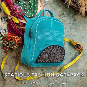 Sac à dos grande capacité 56L en cuir véritable tressé, doublure polyester, pour femme, décontracté, mode étudiante, antivol, style hip-hop - Product Image 2