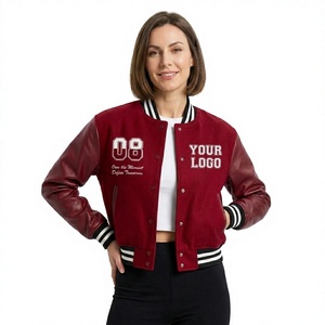Custom <b>Women</b> Varsity <b>Jacket</b> Wool PU Leather Sleeves Chenille Patches Letterman <b>Bomber</b> <b>Jacket</b> College Baseball <b>Jacket</b> 2026 - Product Image 3
