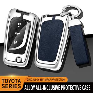 Coque de clé de voiture en cuir en alliage de Zinc pour Toyota Aygo Yaris Rav4 pour <span class=keywords><strong>Citroen</strong></span> <span class=keywords><strong>C1</strong></span> pour Peugeot 108 Camry Corolla - Product Image 5