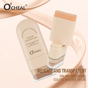 Solid Waterproof Non-Stuck Powder Brighten Double-Ended Concealer <b>Foundation</b> Stick for Unisex Light to Dark Skin Tones - Product Image 5