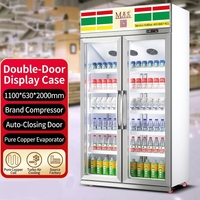 Réfrigérateur Commercial 450L 2900L à Refroidissement par Ventilation, Sans Givre, pour Boissons, avec Contrôle Numérique, 5 Portes, Autonome