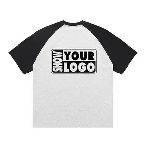 G10 100% Algodón 260gsm Camiseta de manga corta con cuello en el hombro y color a juego Impresión personalizada con su logotipo