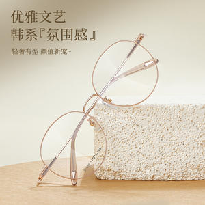 Montures de lunettes rondes Danyang 54-19-146, monture complète en alliage, unisexe, verres remplaçables, verres en résine - Product Image 2