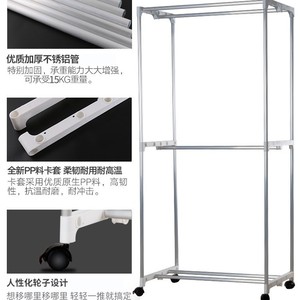 Stainless Steel <b>Clothes</b> <b>Rack</b> With Wheels For Home Use 15Kg Capacity Freestanding Design - Product Image 1