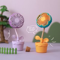 Kipas Mini Bentuk Pot Bunga yang Lucu, Kipas USB Trendi untuk Musim Panas dengan Logo yang Dapat Disesuaikan, Mudah Dibawa, Ringkas dan Tenang