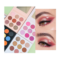 Cosmétiques de maquillage en marque privée, sans marque, vente en gros, palette de fards à paupières pressés 9 couleurs, couleurs vives