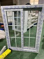 Fenêtre coulissante en PVC/UPVC résistante aux impacts d'ouragan, blanche, avec design élégant de grille, pour la maison ou le bureau