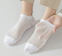 Chaussettes d'été pour hommes Bioserica, chaussettes fines en maille, coton antibactérien, déodorant, absorbant la transpiration, respirantes, chaussettes personnalisées de haute qualité