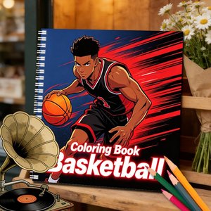 Carnet de coloriage sportif spirale sur le thème du basketball, avec dessins de lignes sportives personnalisables, impression OEM/ODM pour la papeterie, vente en gros, cadeau sportif - Product Image 4