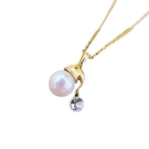 Pendentif en argent S925 avec perles rondes de 8-9 mm, accessoires de perles DIY, 30472, chapeau de Noël, collier en jade, pendentifs et breloques en cristal - Product Image 5