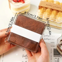 Conteneur carré transparent en PE pour gâteaux, tiramisu et desserts, emballage alimentaire jetable personnalisé en gros pour confiseries