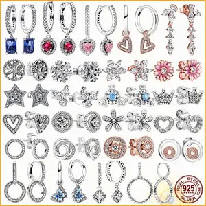 2024 New Trendy Silver Fashion Jewelry Girls Butterfly Earrings Hotsell Cut Zircon Womens 925 Silver Small Stud Earrings