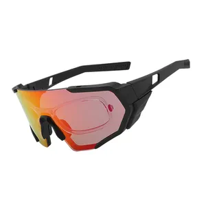 Moda mujer hombre parte superior plana borde completo escudo montaña bicicleta montar gafas de sol deportes gafas polarizadas ciclismo bicicleta gafas