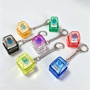 Porte-clés anti-stress transparent en PC avec interrupteur mécanique, jouet sensoriel clicker, mini breloque cadeau, vente en gros - Product Image 3