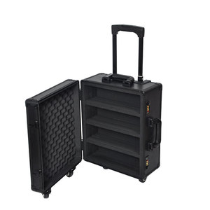 Mallette de rangement pour chariot en aluminium pour sport avec 4 rangées de bagages de cabine étanches avec mousse - Product Image 1