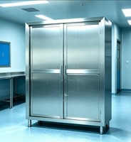 Armoire à porte coulissante en acier inoxydable 304, matériau épais, construction solide, facile à nettoyer, pour le stockage en milieu hospitalier