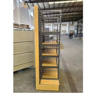 特注木目ゴンドラ棚スーパーマーケットディスプレイラック金属機器ラック棚 - Product Image 4