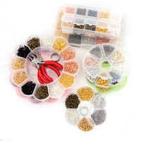 Ensemble de résultats de bijoux, outil, anneau de saut ouvert, fermoir mousqueton, chaînes de queue, crochets pour collier, boucles d'oreilles, bricolage, fabrication de bijoux