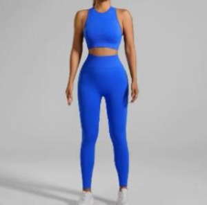 JAC22 ZC7025 Leggings Deportivos Transpirables Sin Costuras para Mujer, Conjunto de Yoga de 2 Piezas - Product Image 4