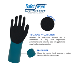 Guantes de nitrilo de Doble Inmersión Impermeable EN388 Protección resistente a productos químicos Anti-corte y antideslizante Guantes de trabajo con calefacción de tamaño XL - Product Image 3