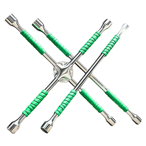 Llave cruzada para neumáticos de acero Cr-V con palanca extendida, alta dureza, herramienta universal para reparación de automóviles, sin mango - Product Image 1