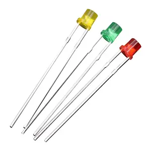 Jstronic Transparent diffused Long leg 3mm Flat top LED with Flange for indicator lighting