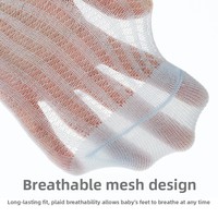 Chaussettes longues pour bébés en coton 100% ultra-fines, respirantes, tricotées, à nœud, pour nouveau-nés, été