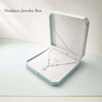 Boîte à bijoux en cuir PU avec garniture dorée de luxe, logo personnalisé, emballage octogonal pour bague, collier, bracelet
