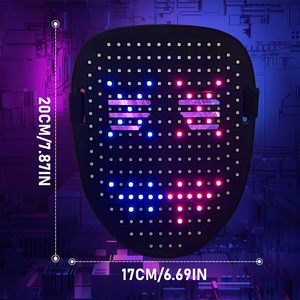 DAMAI Moving Eyes Mask with Gesture Sensing Costume Cosplay Mask Party Unisex LED Lighted Face Transforming LED Mask - Product Image 2