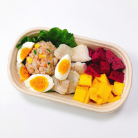 Hete Aanbieding Eco-vriendelijke Ovale 500ml Suikerriet Bagasse Wegwerp Schaal met Deksel 17oz Elliptische Magnetronbestendige Voedselcontainer voor Afhaalmaaltijden