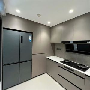 Meubles de cuisine modulaires fabriqués en Chine, design gratuit, cuisine moderne, armoires de cuisine noires en bois avec îlot - Product Image 4