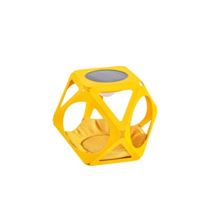 Ensemble de 3 lampes solaires d'extérieur géométriques jaunes en forme de cube avec panneau noir et insert en tissu - Product Image 4
