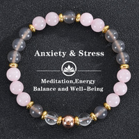 Nouveau Bracelet en Pierre Naturelle Anti-Stress et Anxiété, Perles d'Agate de 8 mm, Cristal de Guérison, Bijoux Cadeaux pour Femme
